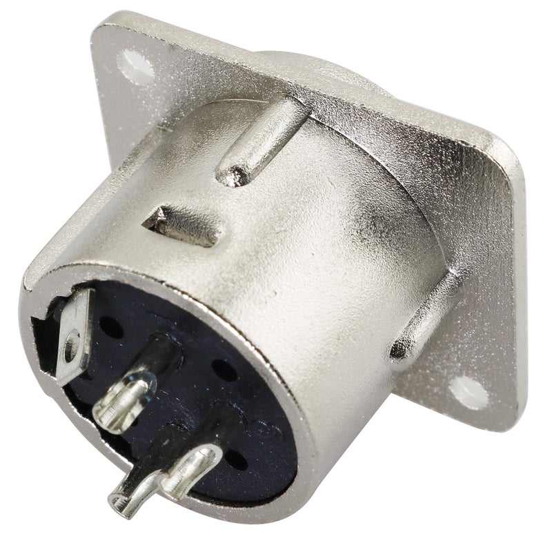 Tegg XLR 3-Pin Male Jack 2PCS 3 Pin Metal Panel Mount Chassis Microphone Mic Socket Audio D Connector - Image 2